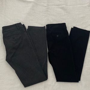 Two Express Editor Straight Leg Pants Charcoal Grey & Black Size 4/Small